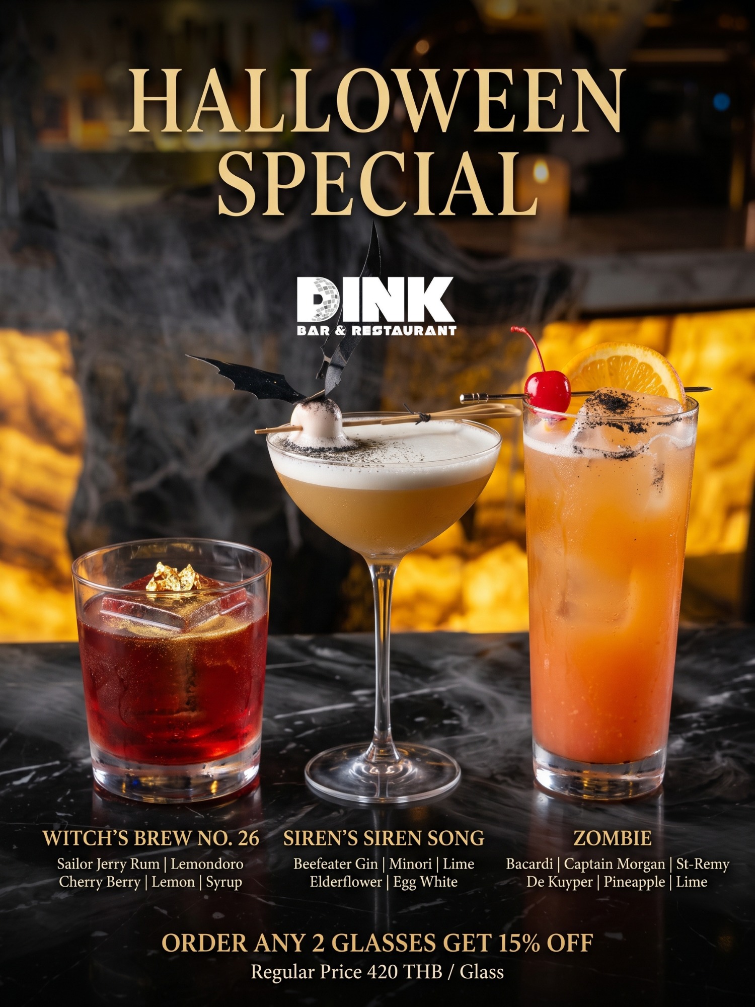DINK BAR & RESTAURANT - HALLOWEEN SPECIAL COCKTAILS